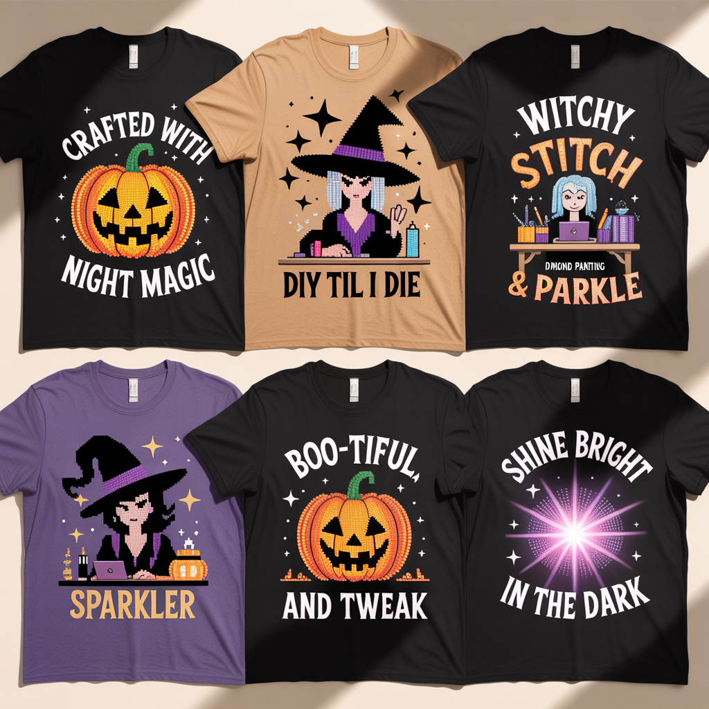 Spooky Tee Shirts: DIY Diamond Painting Apparel