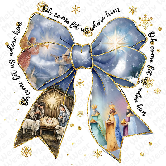 Oh Come Let Us Adore Him Nativity Christmas Shirt