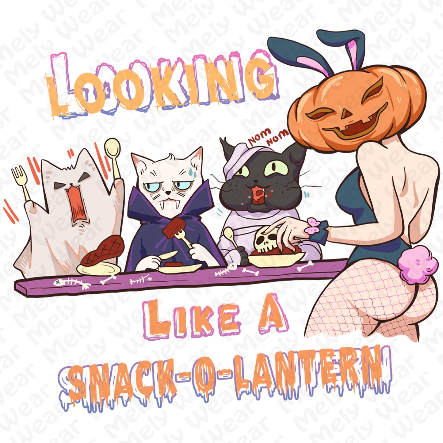 Snack-O-Lantern Halloween Cat Tee