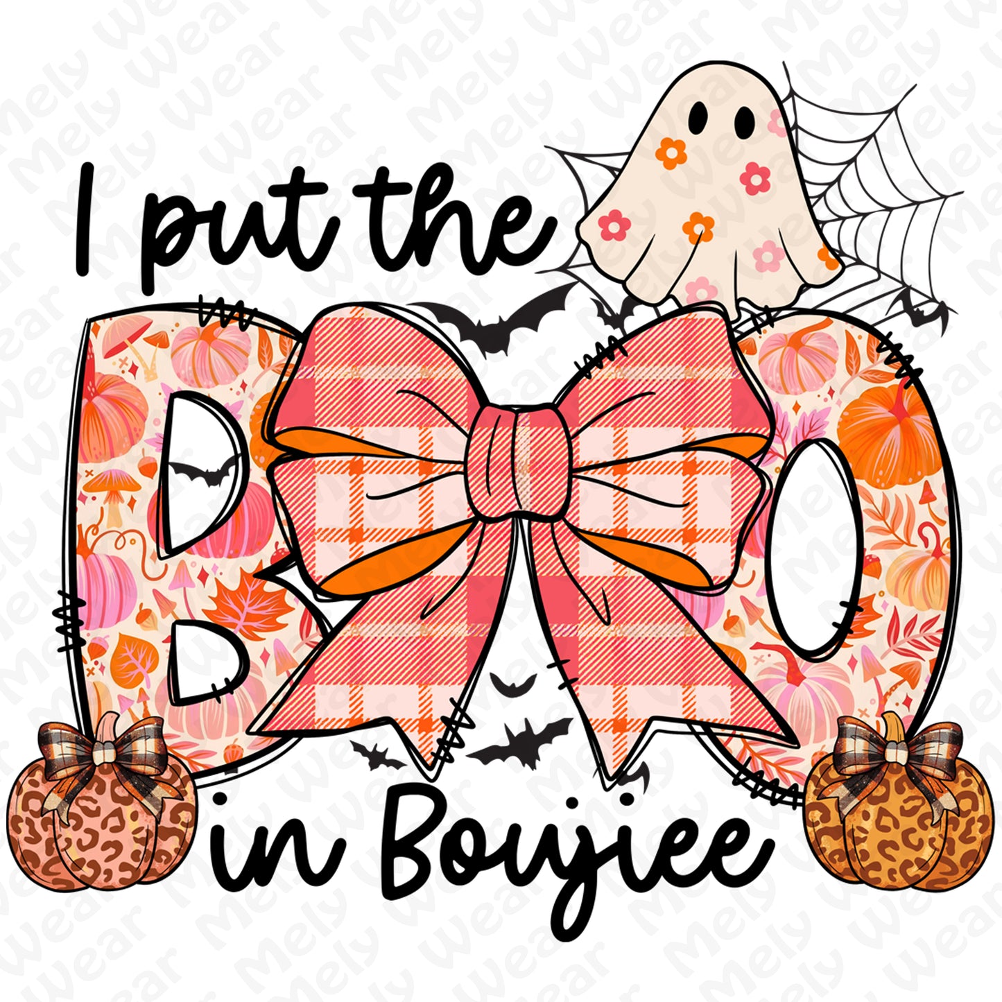 BOO Cute Halloween Shirt Hoodie Sweatshirt with Ghost and Bow