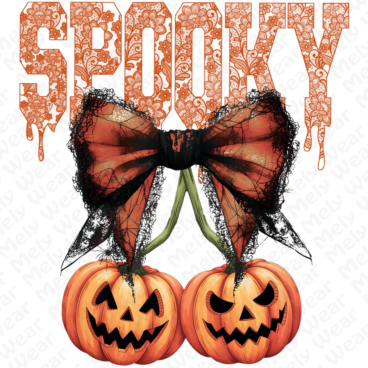 Spooky Bow Pumpkin Shirt Hoodie Sweatshirt for Halloween