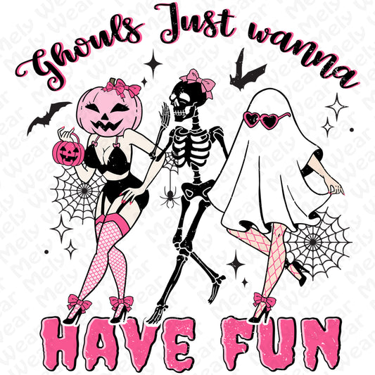 Ghouls Just Wanna Have Fun Halloween Pinup Design