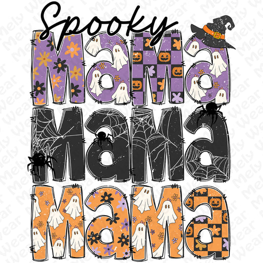Halloween Mama Shirt - Ghosts and Spooky Patterns