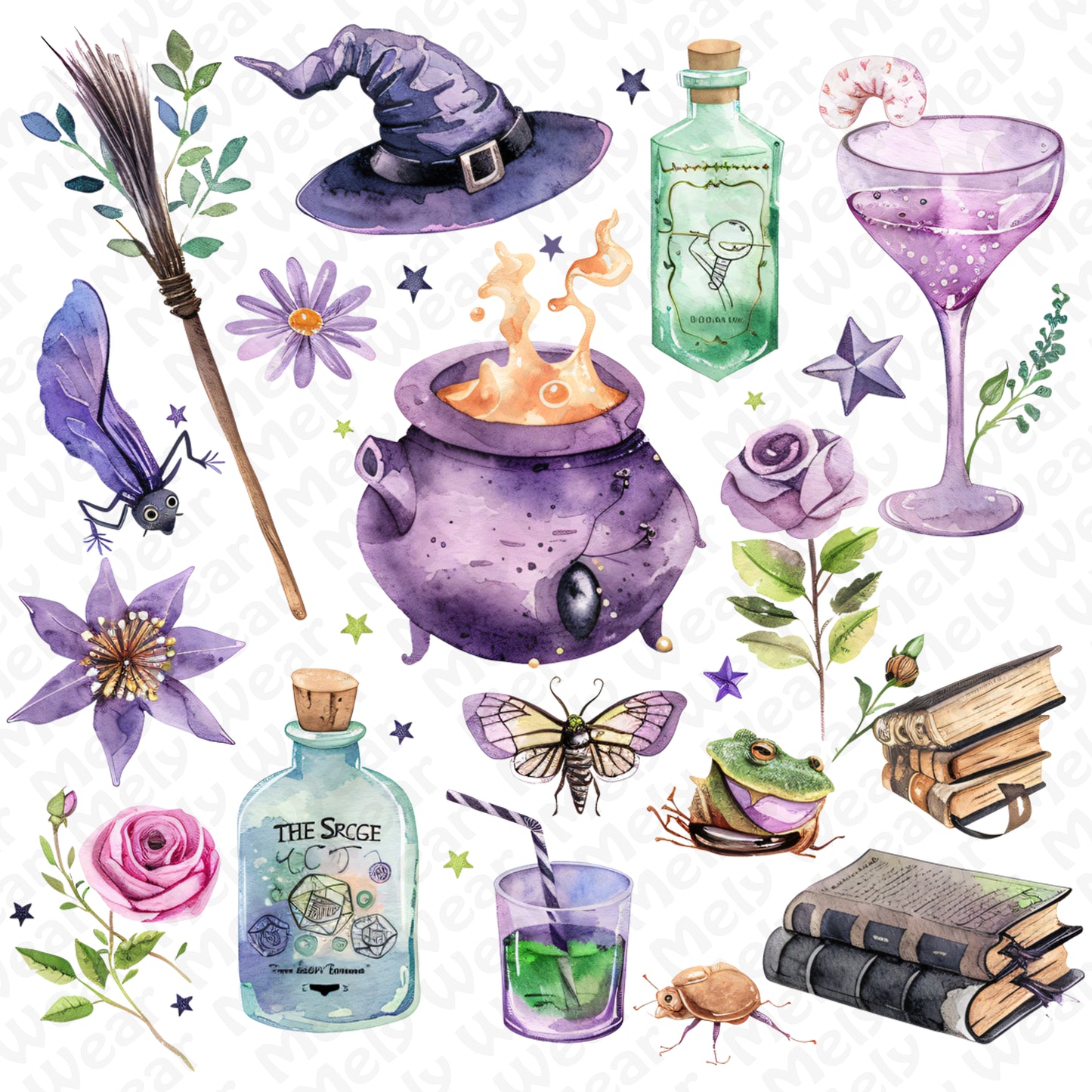 Witchy Vibes Watercolor Potion Tee