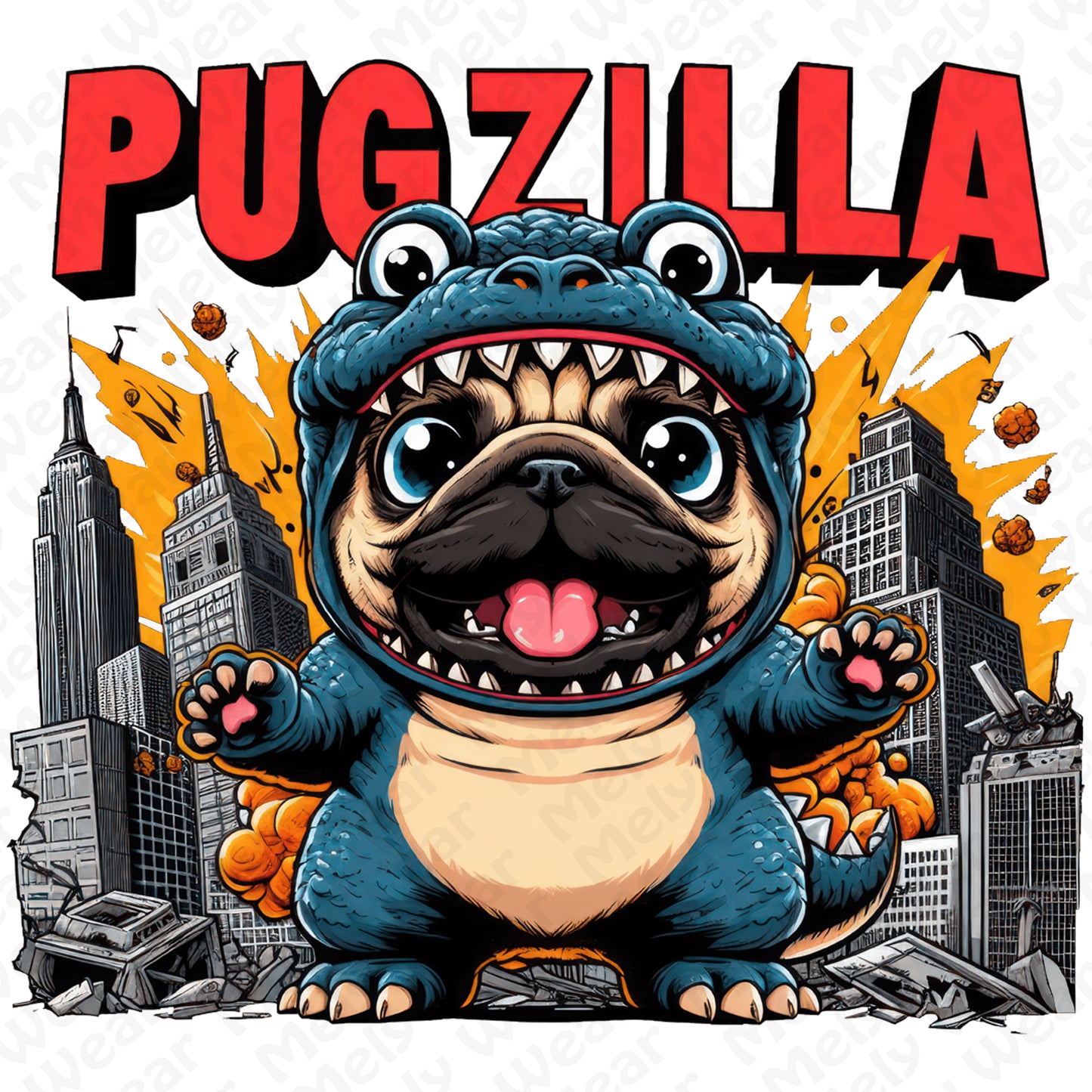 Pugzilla Funny Dog Shirt Hoodie Sweatshirt