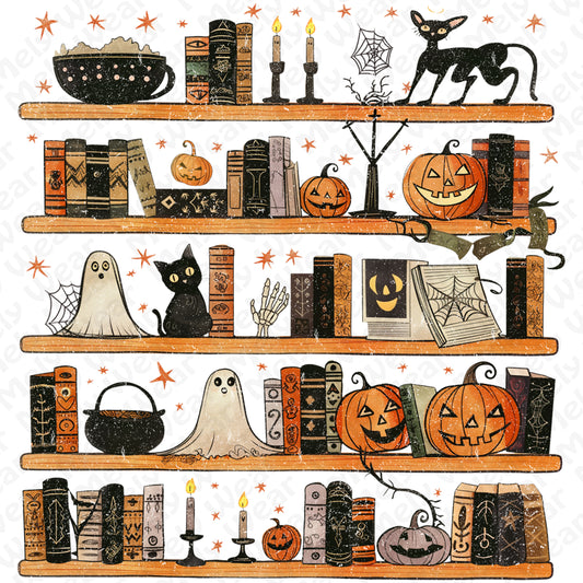 Haunted Bookshelf Halloween Shirt