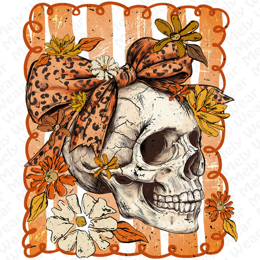 Skull Fall Bow halloween shirt