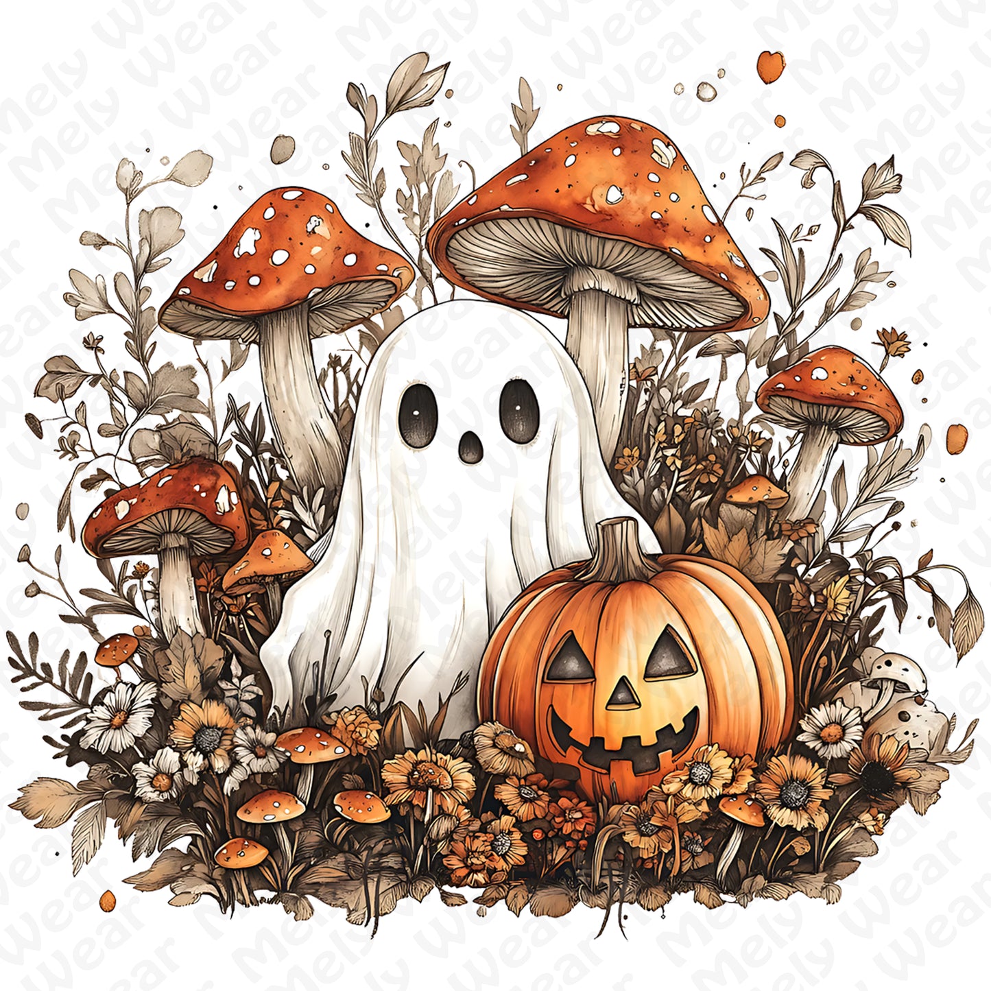 Floral Cute Ghost halloween shirt