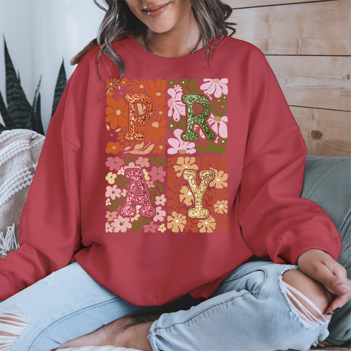 Retro Floral Faith Fall Christian Shirt