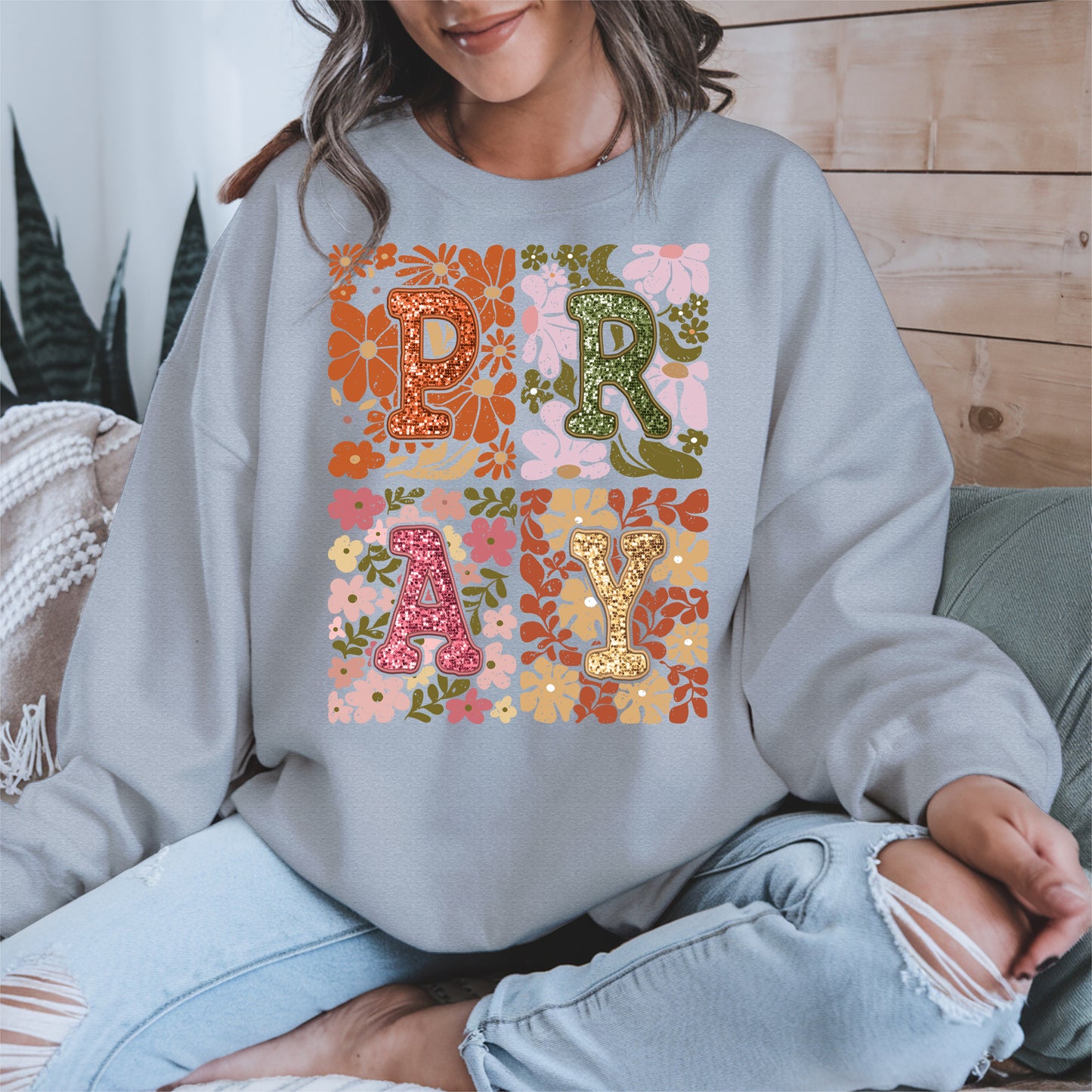 Retro Floral Faith Fall Christian Shirt