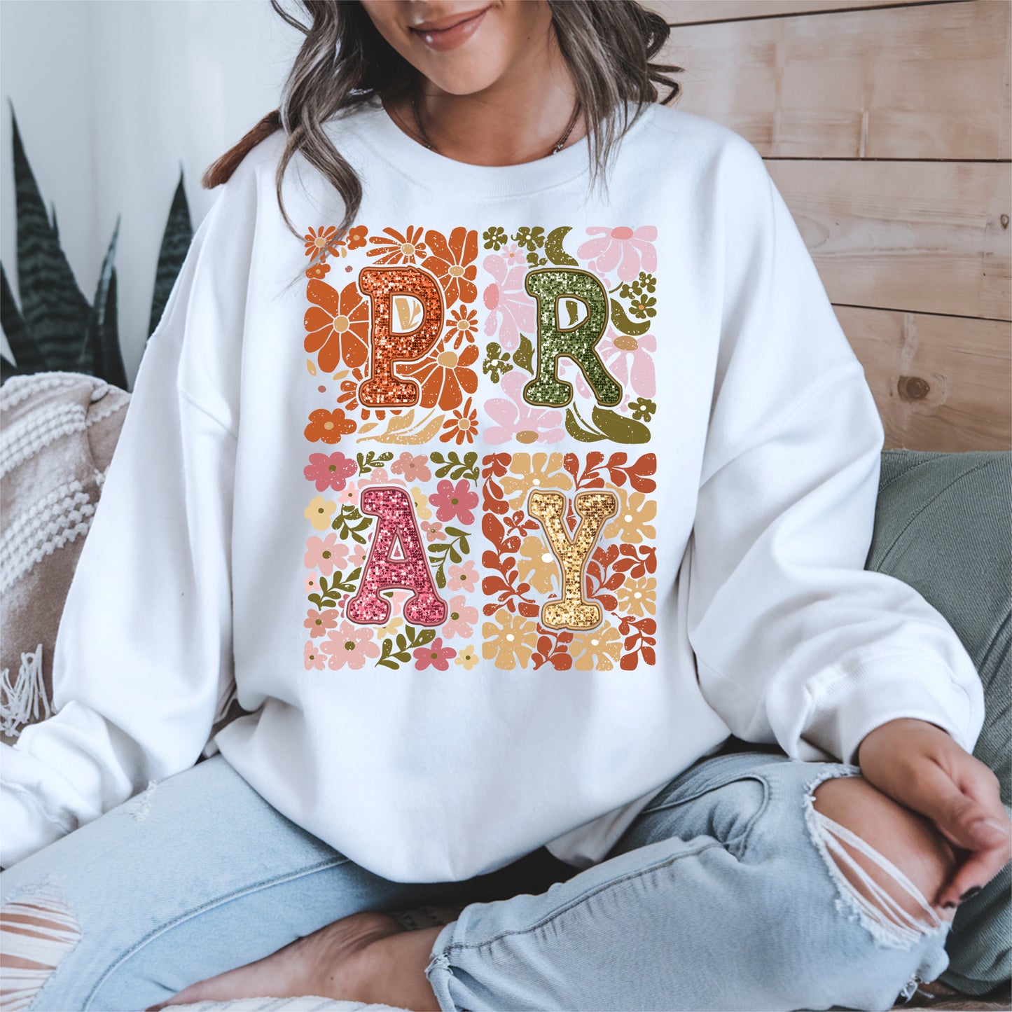 Retro Floral Faith Fall Christian Shirt