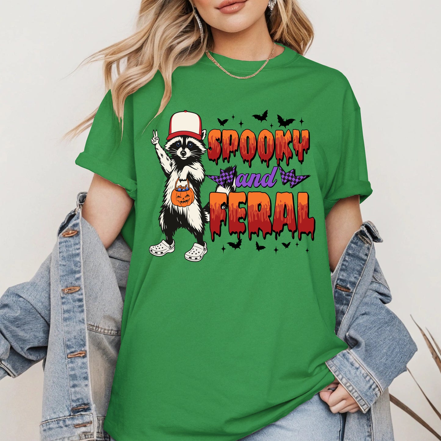 Spooky and Feral Shirt Hoodie Sweatshirt for Halloween Lovers