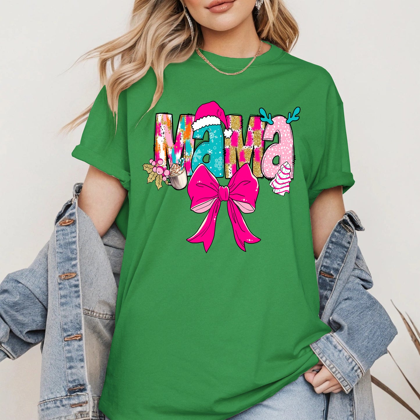 Merry Christmas Mama Shirt Cute Holiday Gift
