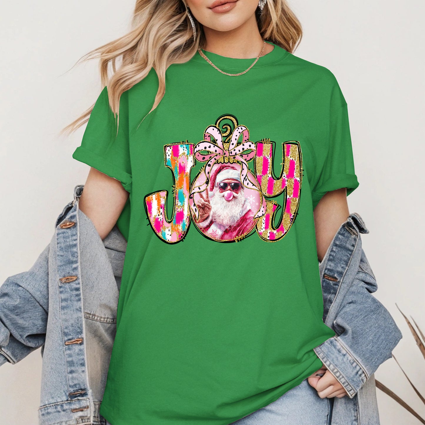 Joy Christmas Shirt Santa Cool Holiday Gift