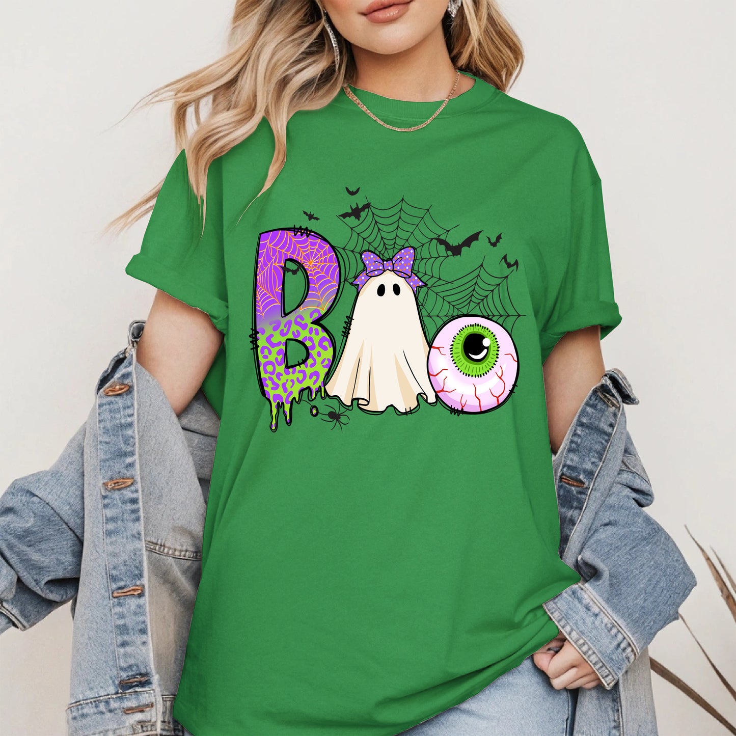 BOO Ghost Eyeball Shirt Hoodie Sweatshirt for Halloween Fun