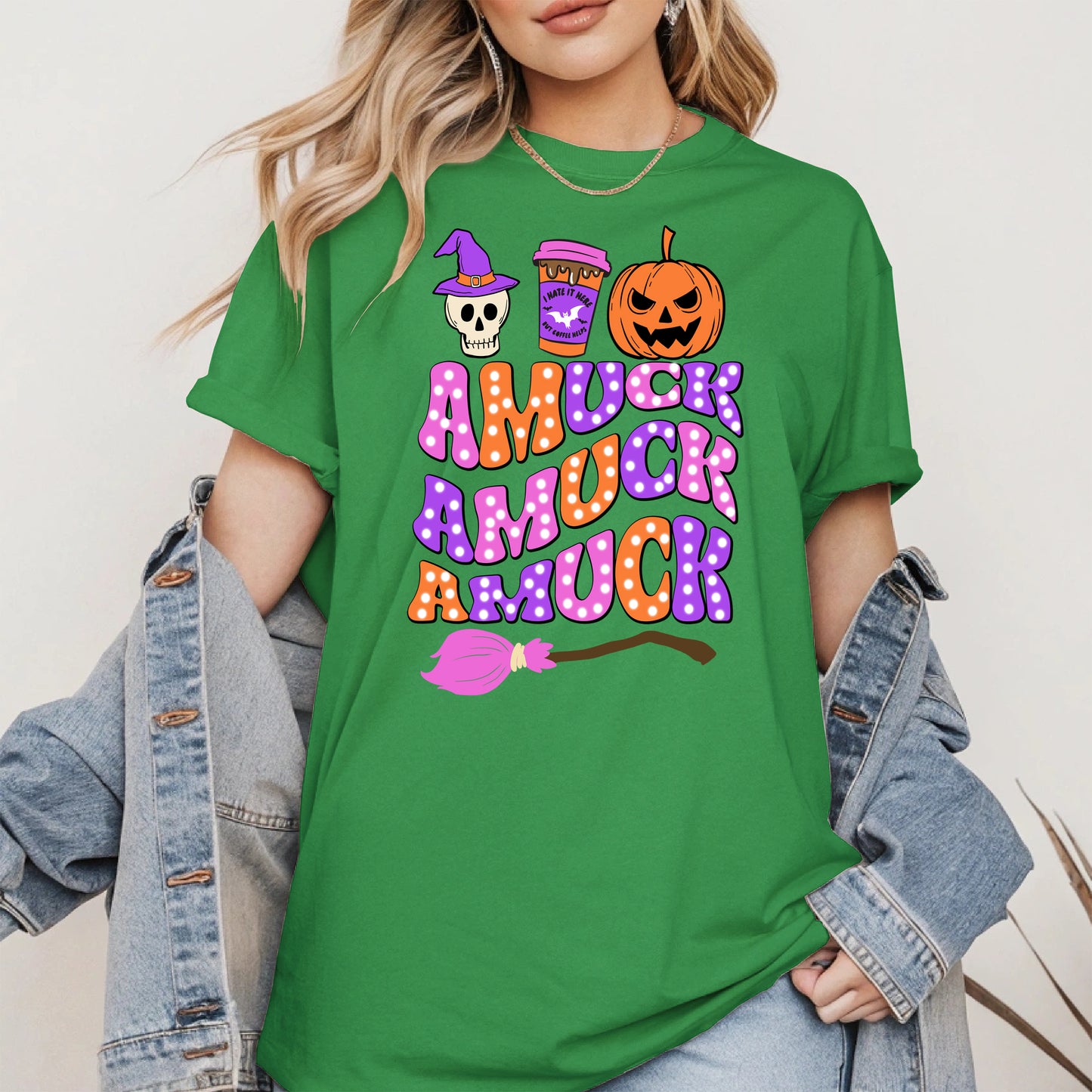 Amuck Amuck Amuck Shirt - Funny Halloween Coffee Witch Tee