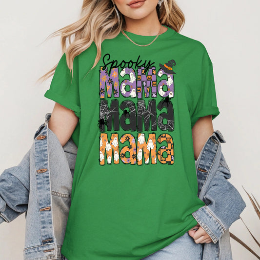 Halloween Mama Shirt - Ghosts and Spooky Patterns