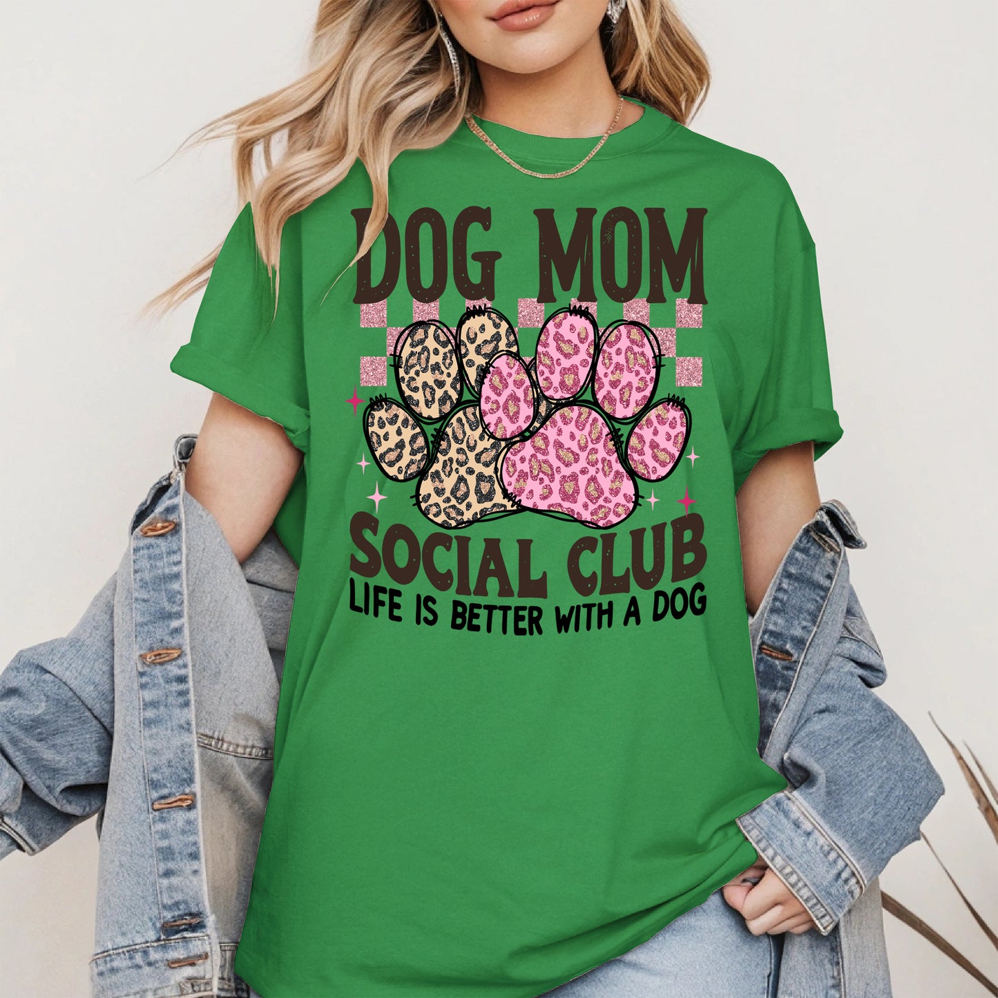 Dog Mom Social Club Shirt Hoodie Sweatshirt Gift for Pet Moms