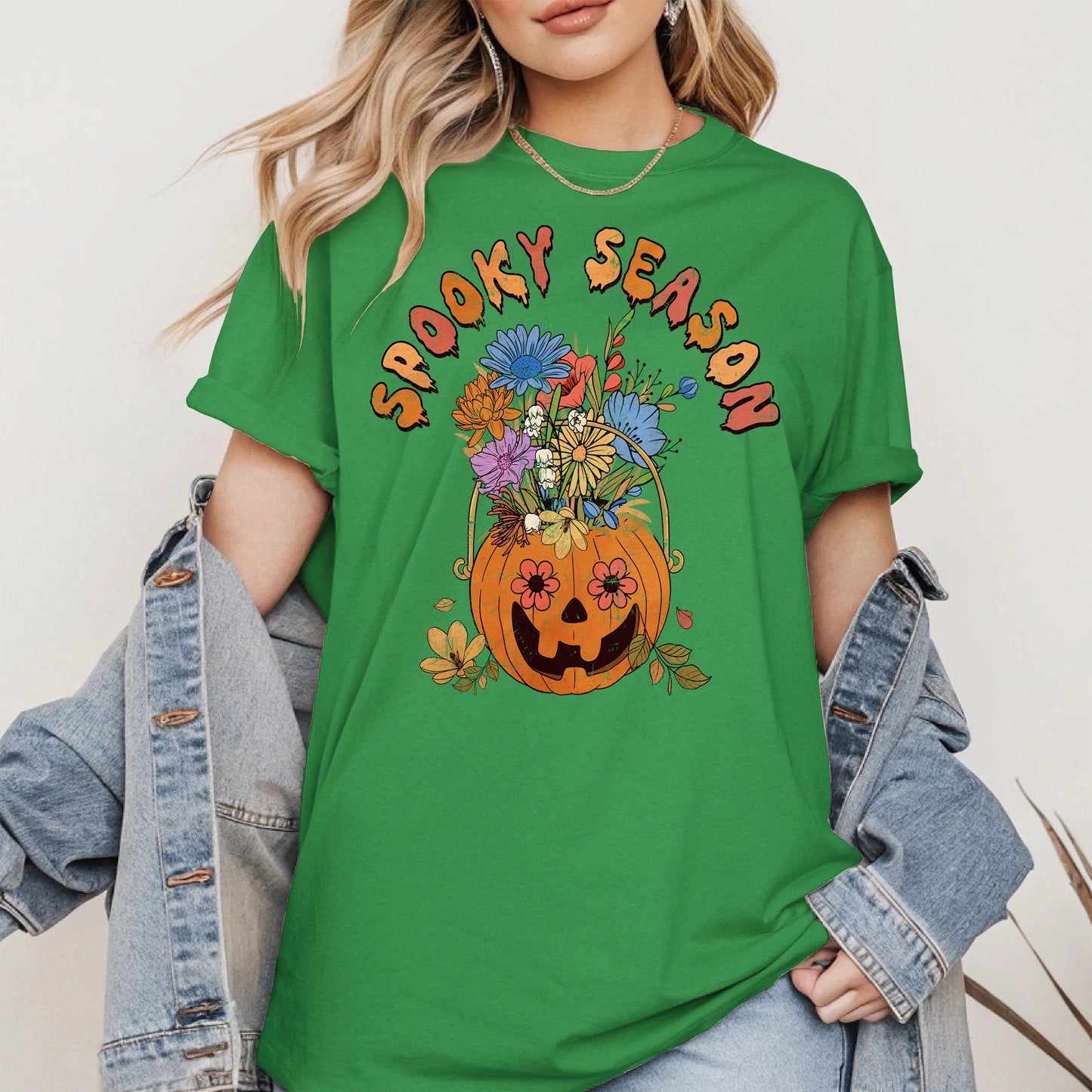 Floral Pumpkin Spooky Season Shirt
