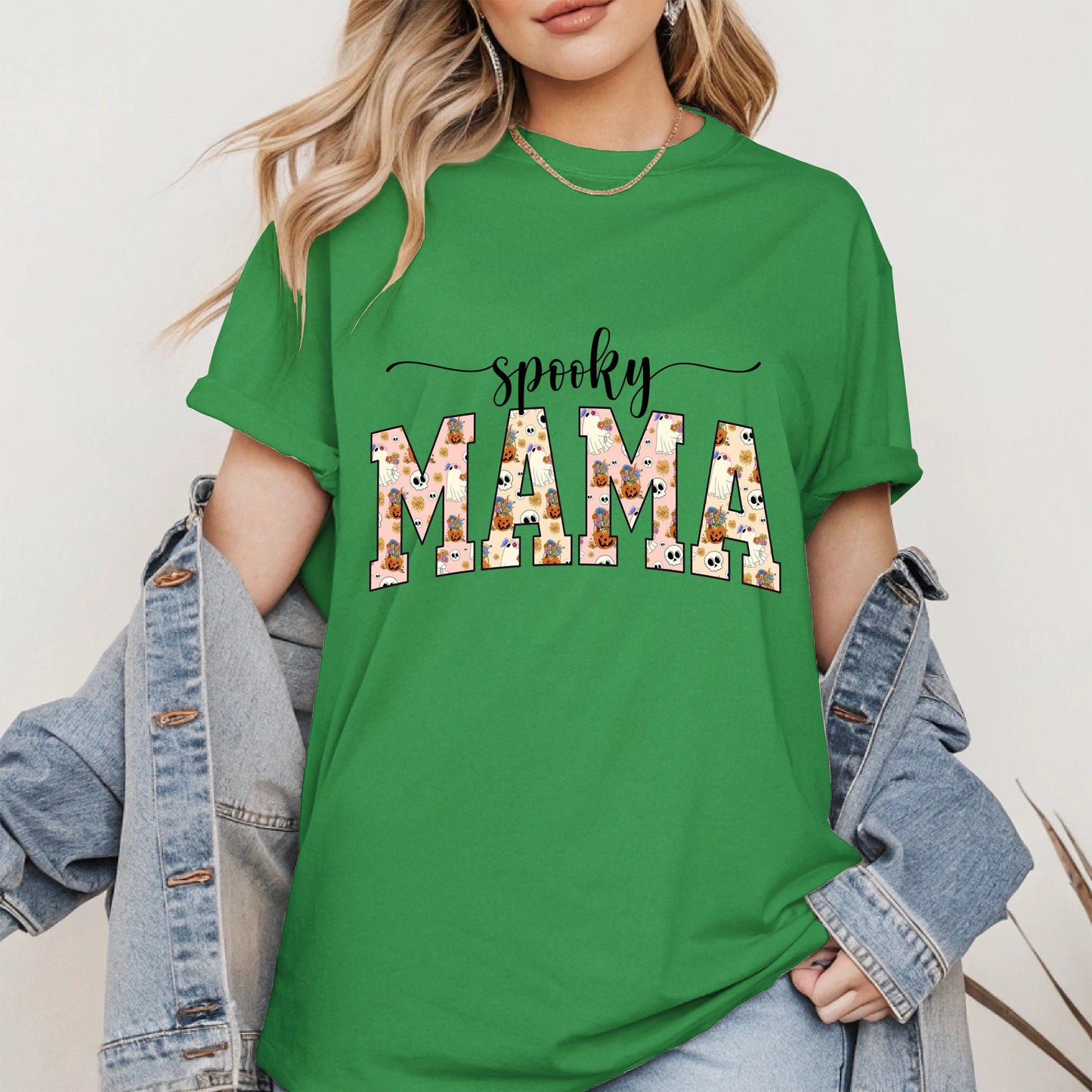 Halloween Mama Shirt for Moms Cute Ghost