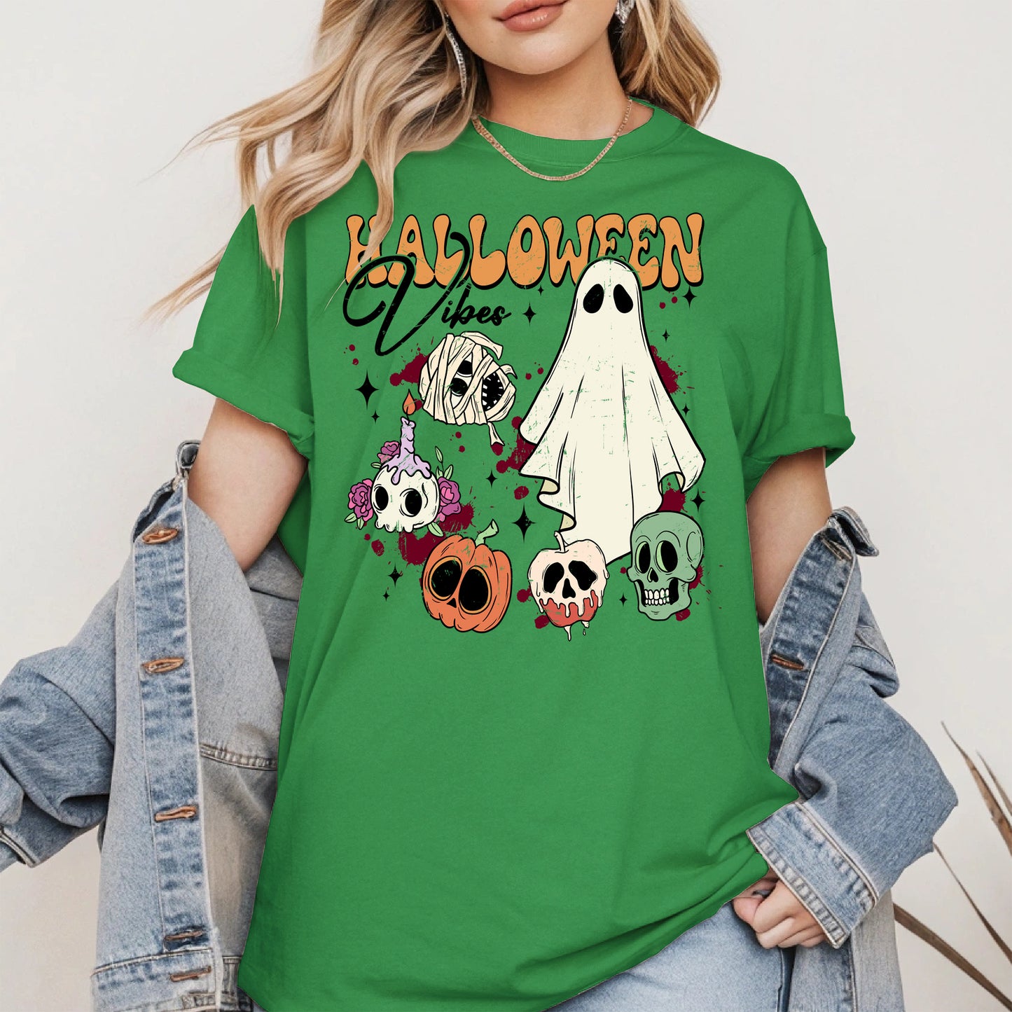 Classic Halloween Ghost and Skull Shirt