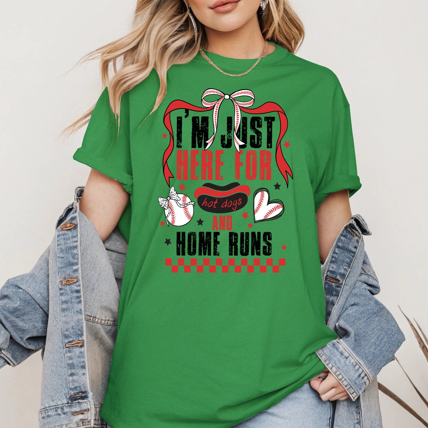 Here For Hot Dogs Baseball Shirt Sport Tee Hoodie Sweatshirt