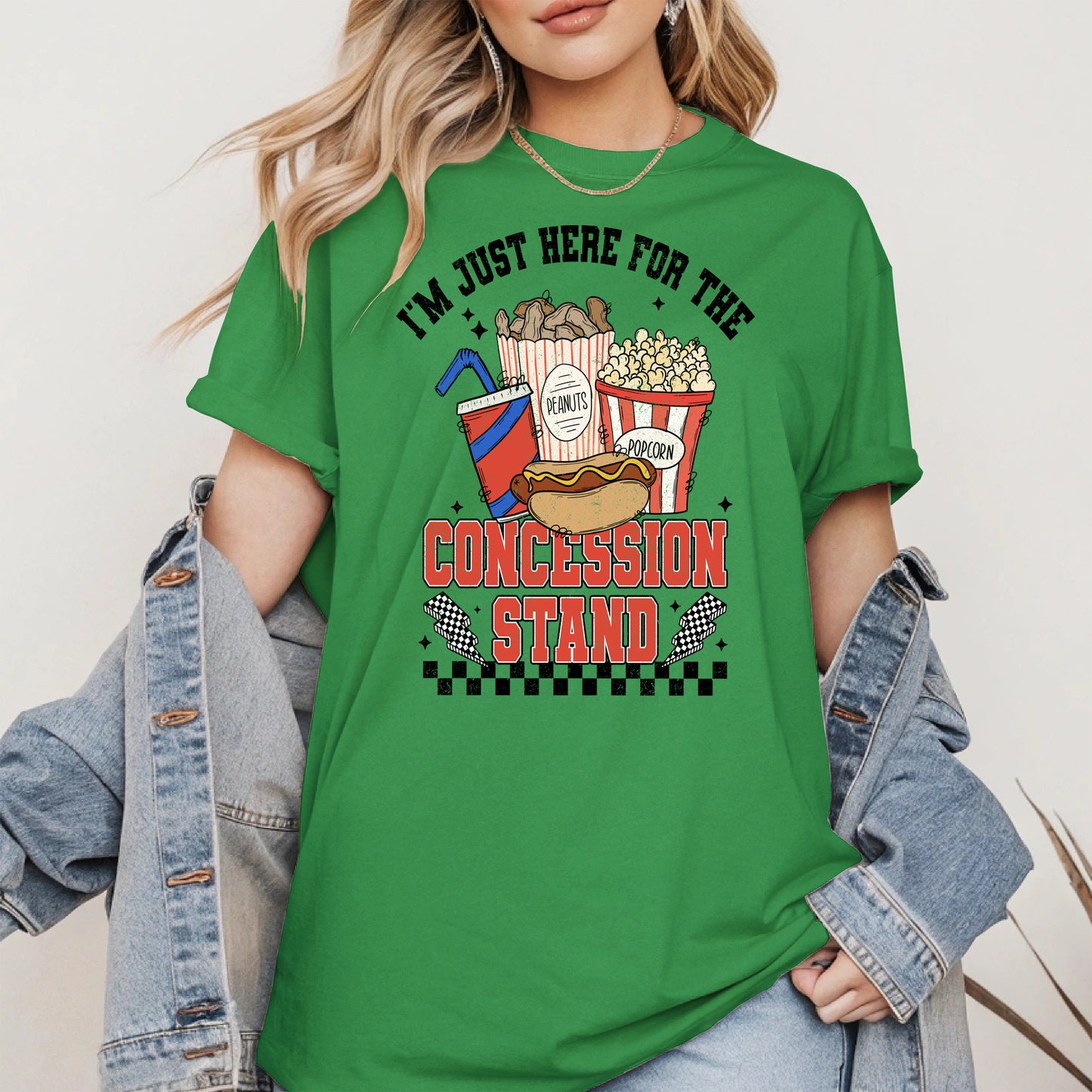 Concession Stand Sport Shirt Hoodie Sweatshirt with Snack Bar Design