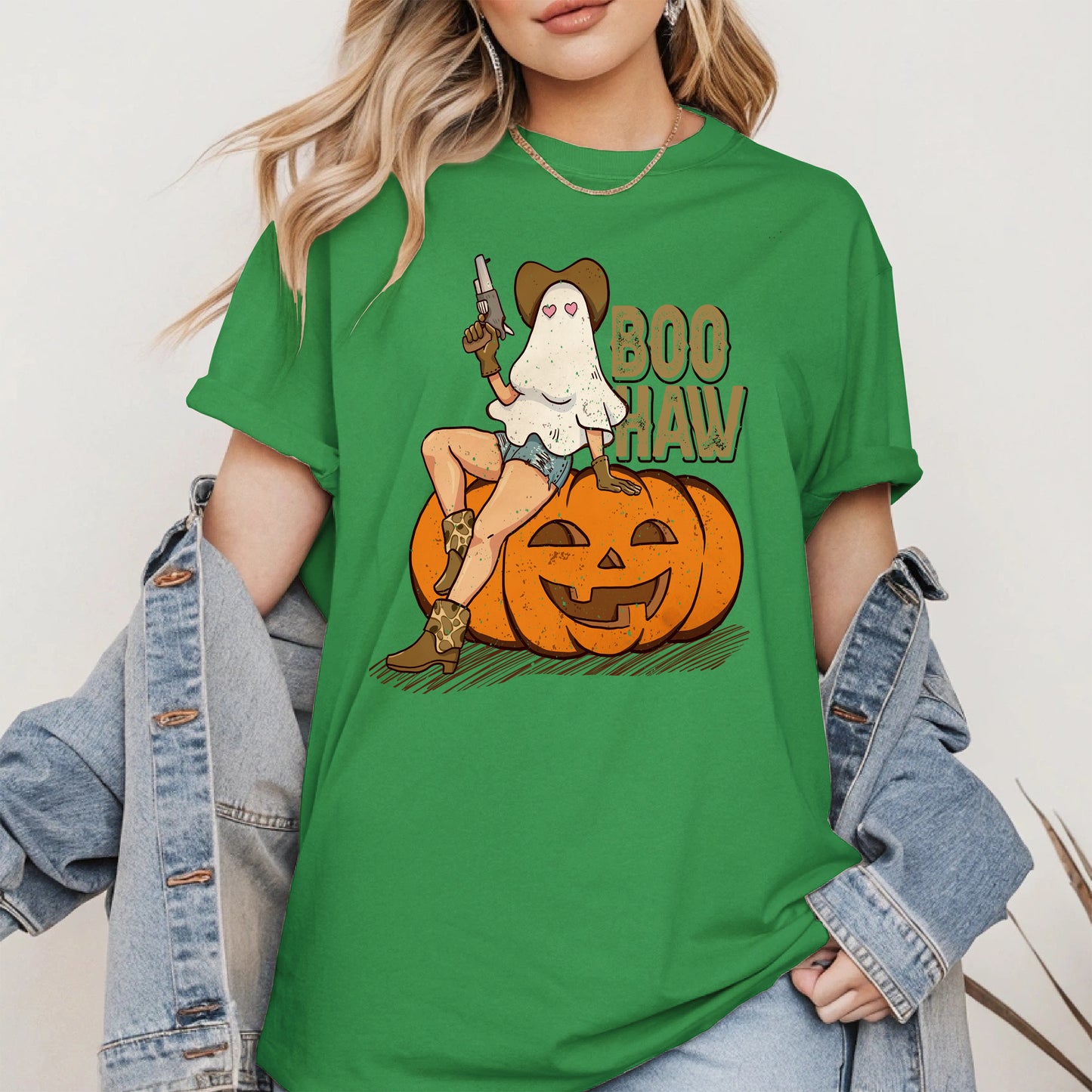 Boo Haw Halloween Cowgirl Tee