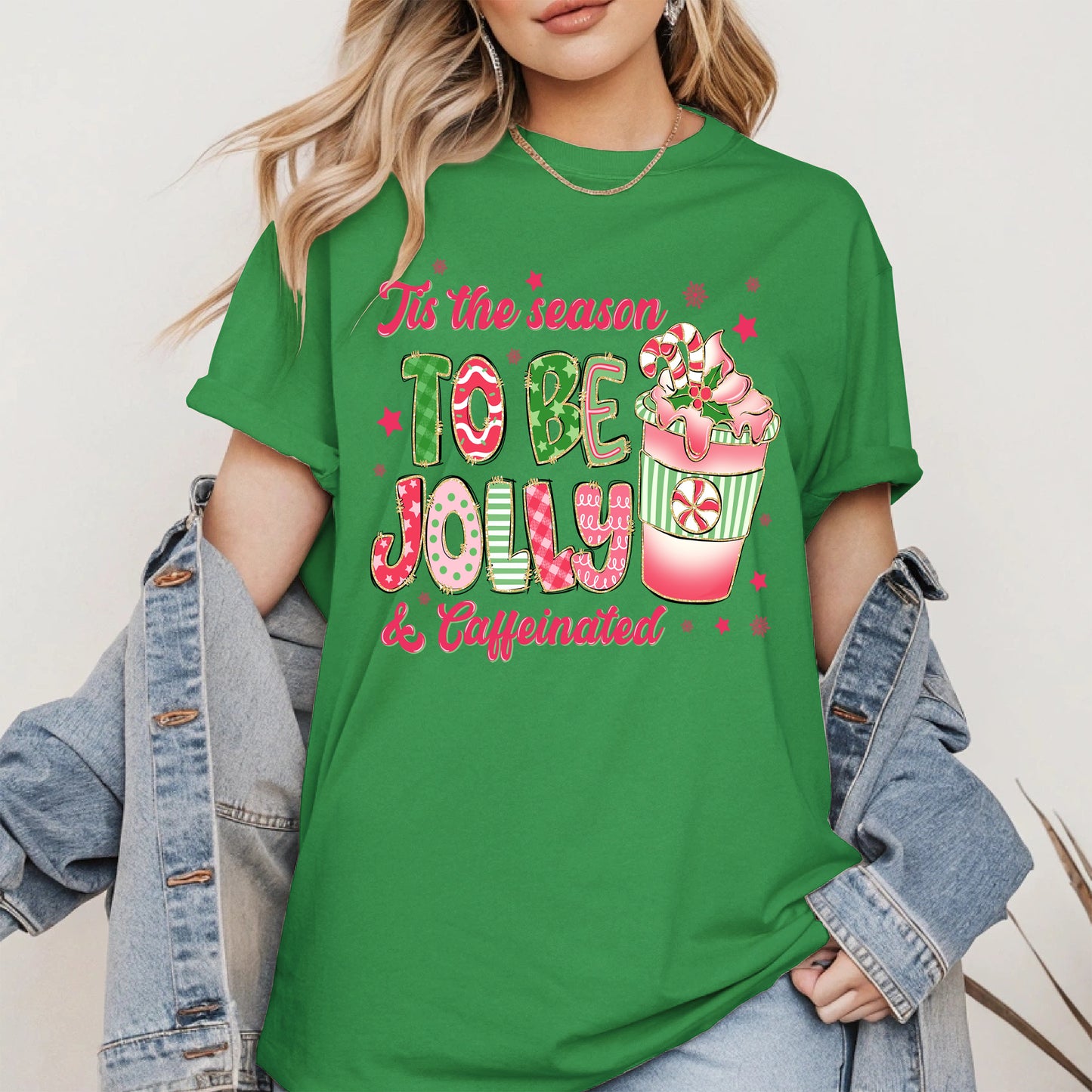 Tis the Season to Be Jolly and Caffeinated Shirt