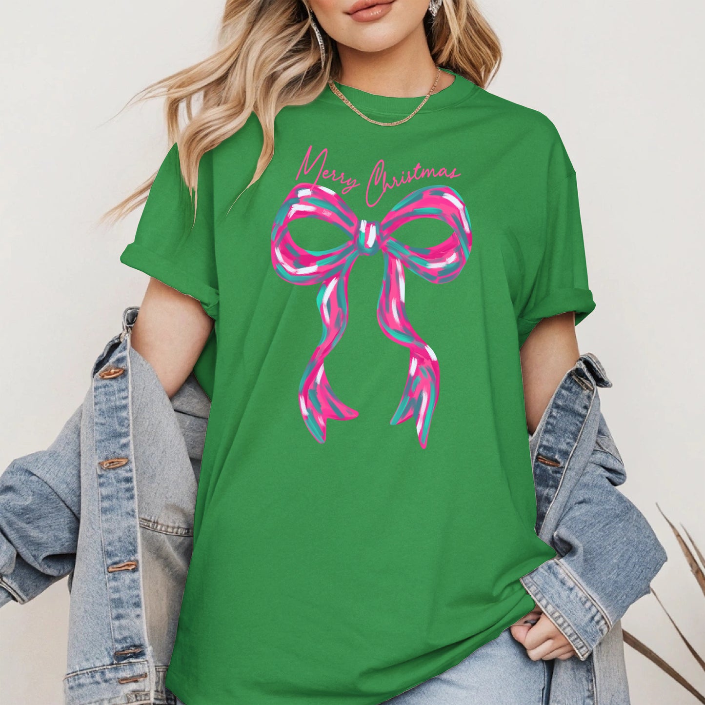 Merry Christmas Coquette Bow Shirt