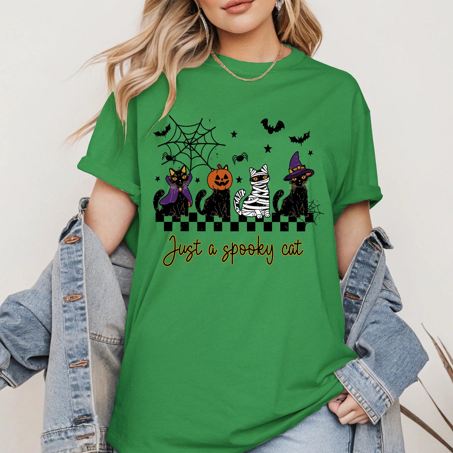 Just a spooky cat halloween shirt