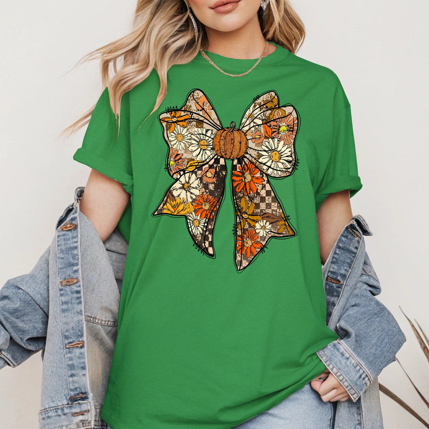 Floral Halloween Coquette Bow shirt