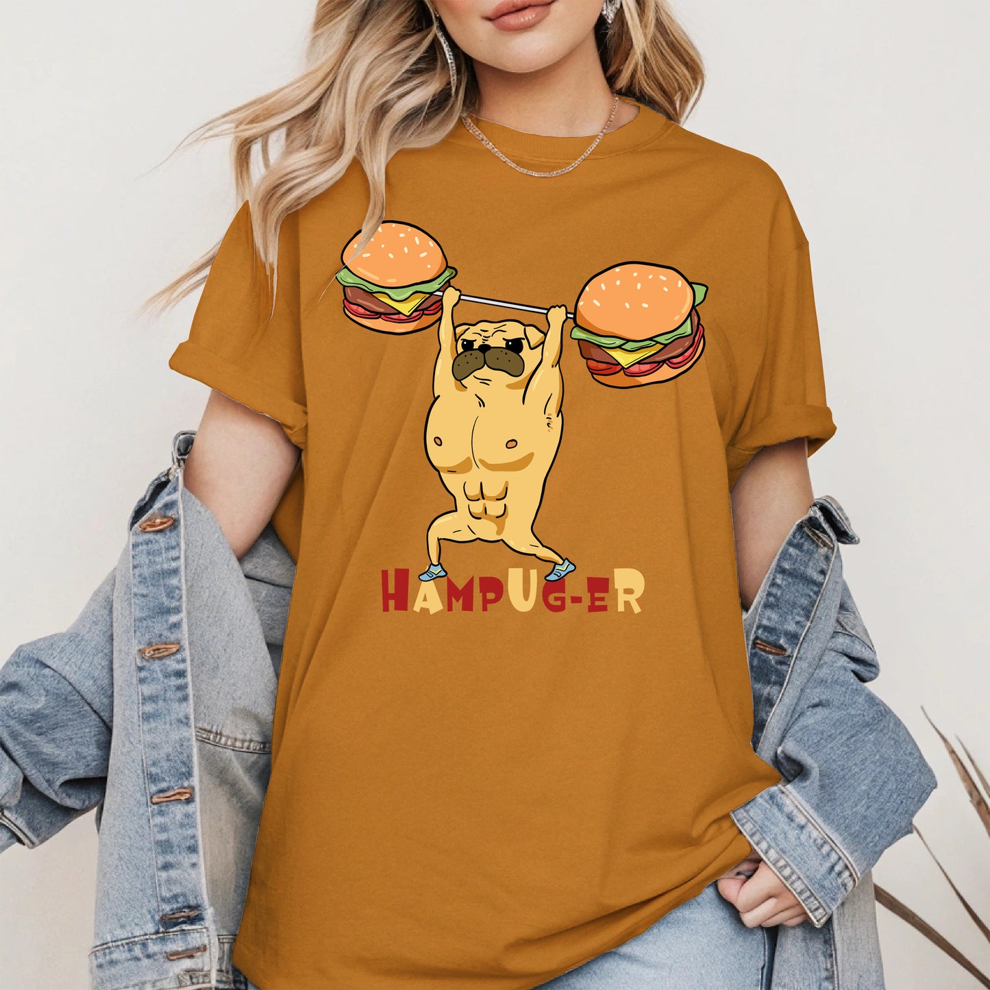 Hampug-er Funny Pug Burger Gym Shirt