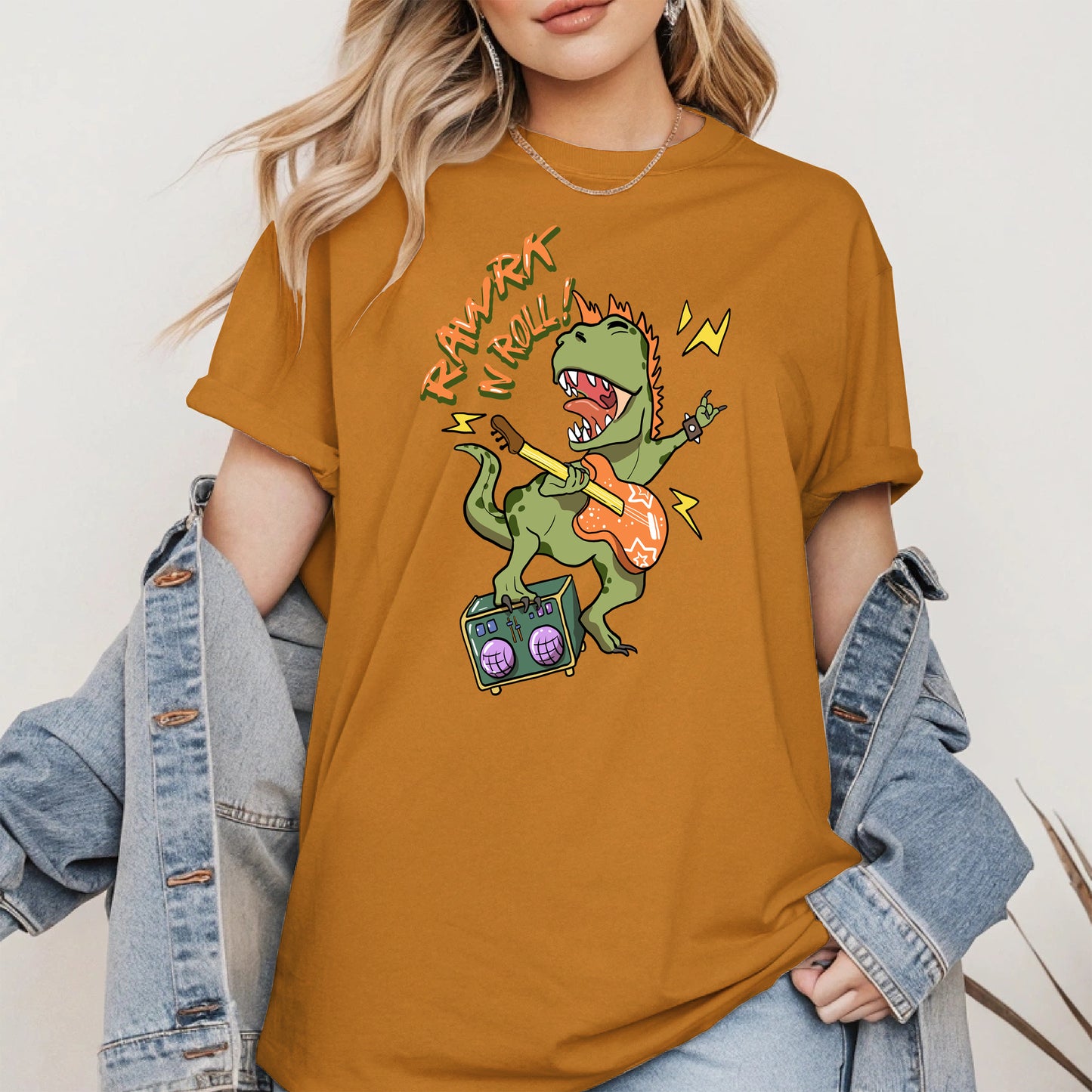 Rawrk N Roll Dinosaur Shirt