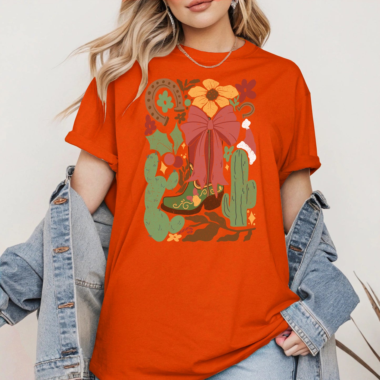 Western Christmas Cowboy Boot Shirt Hoodie