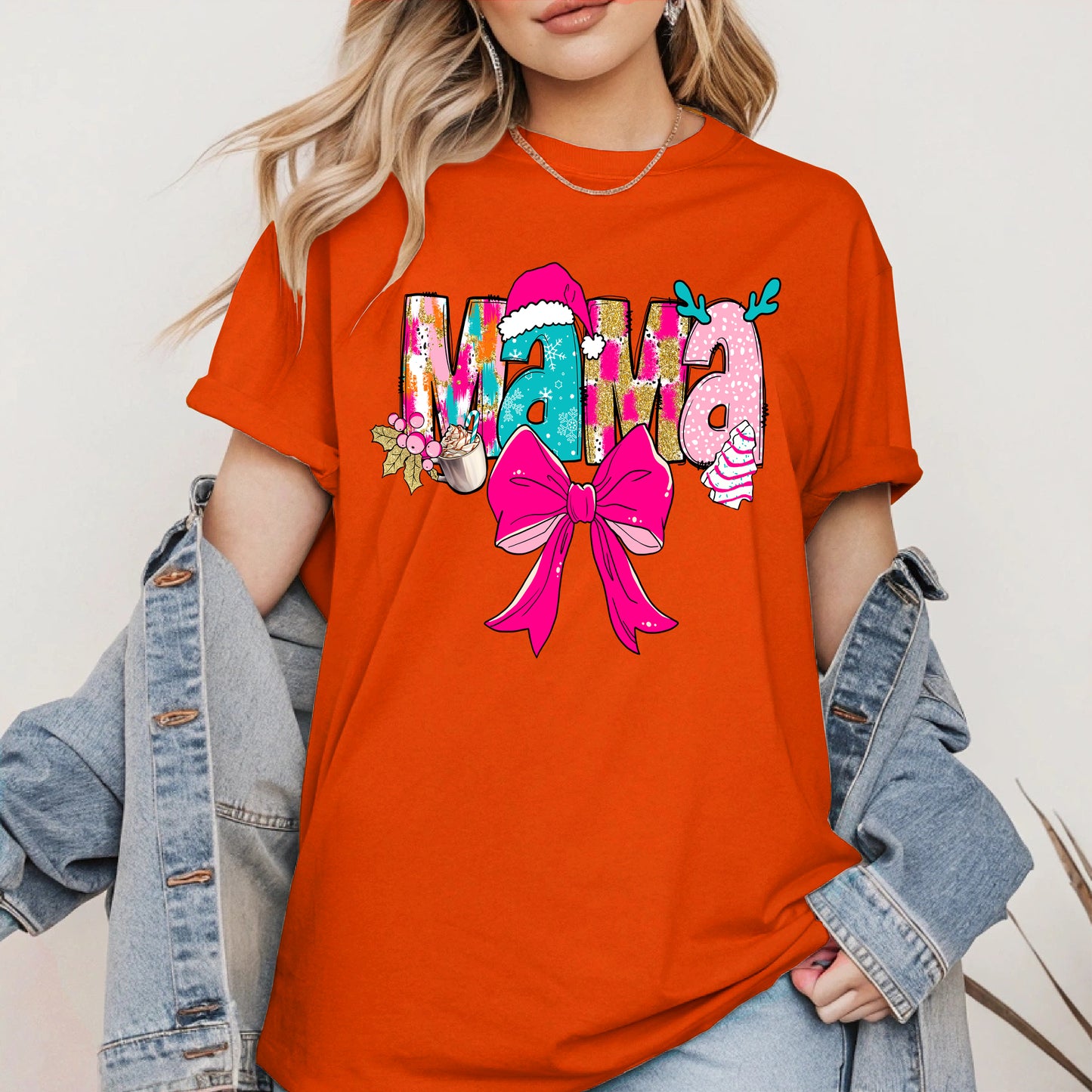Merry Christmas Mama Shirt Cute Holiday Gift