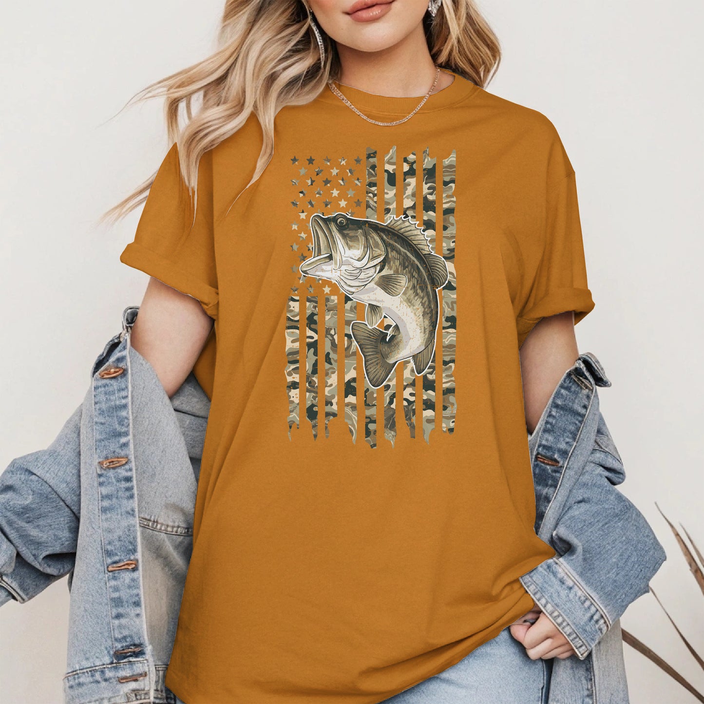 Patriotic Camo American Flag Fishing Shirt Hoodie