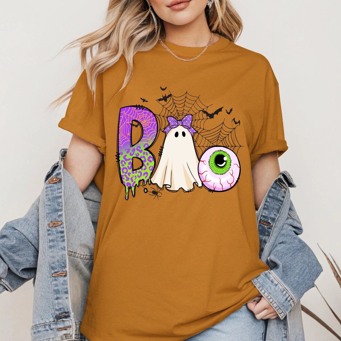 BOO Ghost Eyeball Shirt Hoodie Sweatshirt for Halloween Fun