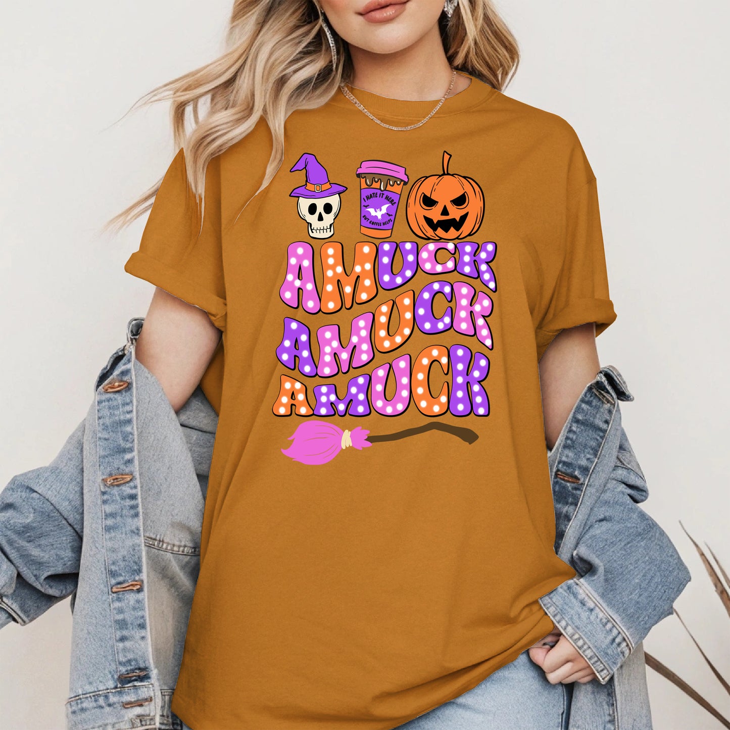 Amuck Amuck Amuck Shirt - Funny Halloween Coffee Witch Tee