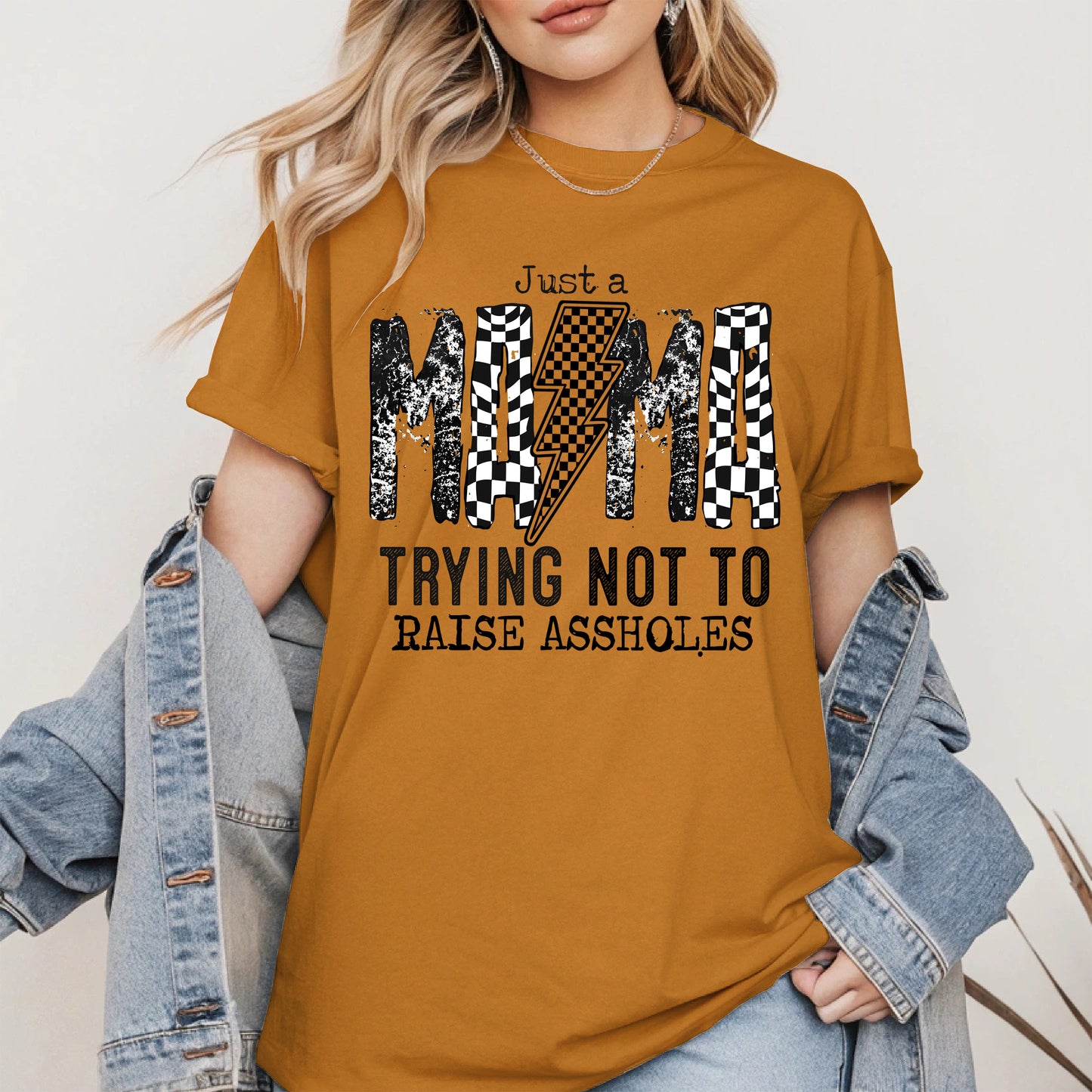 Just a Mama Trying Shirt Hoodie Sweatshirt Gift for Moms