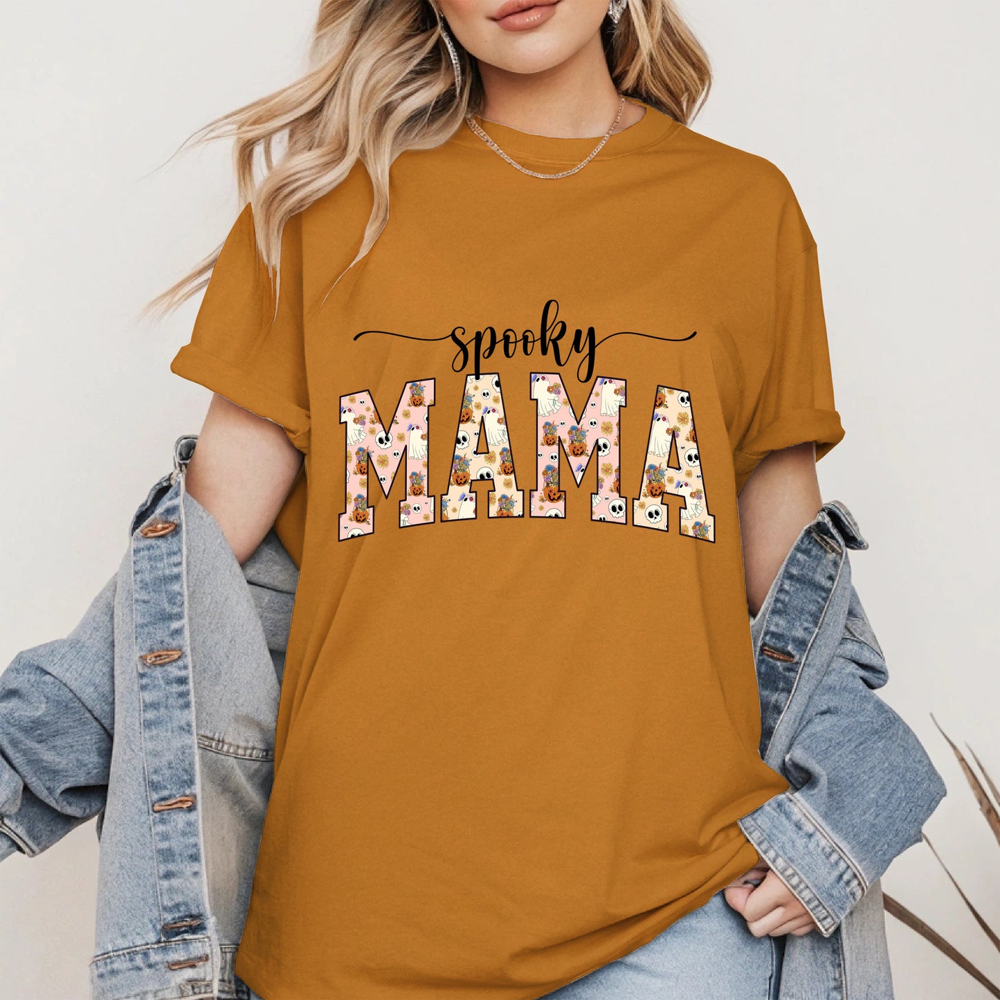 Halloween Mama Shirt for Moms Cute Ghost