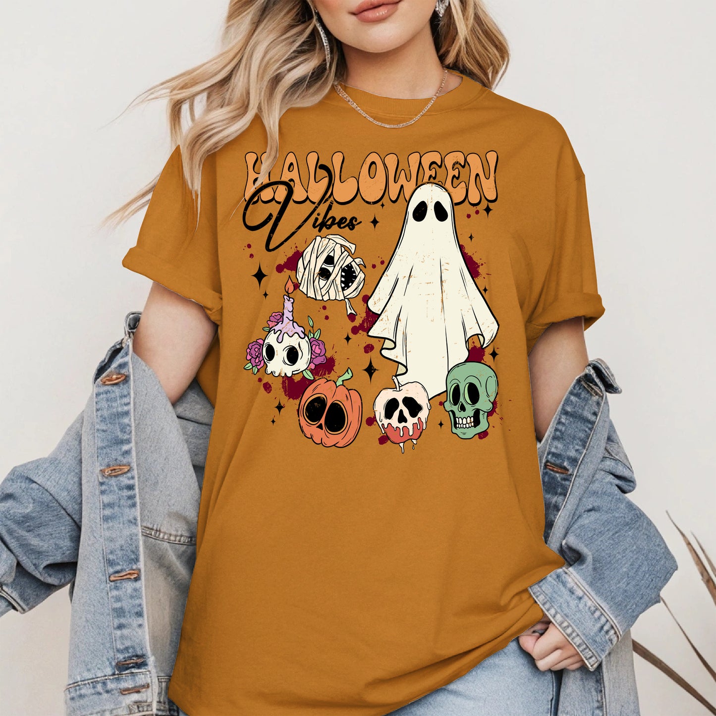 Classic Halloween Ghost and Skull Shirt