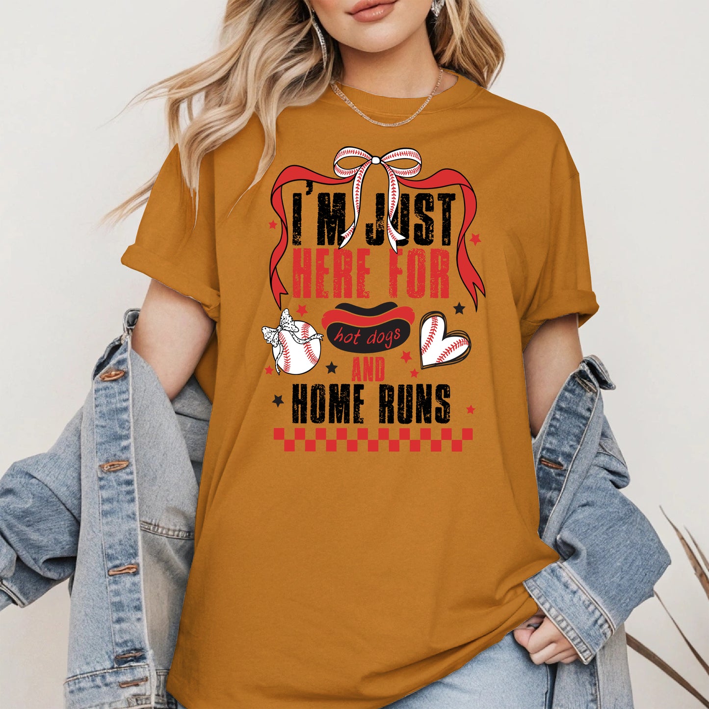 Here For Hot Dogs Baseball Shirt Sport Tee Hoodie Sweatshirt