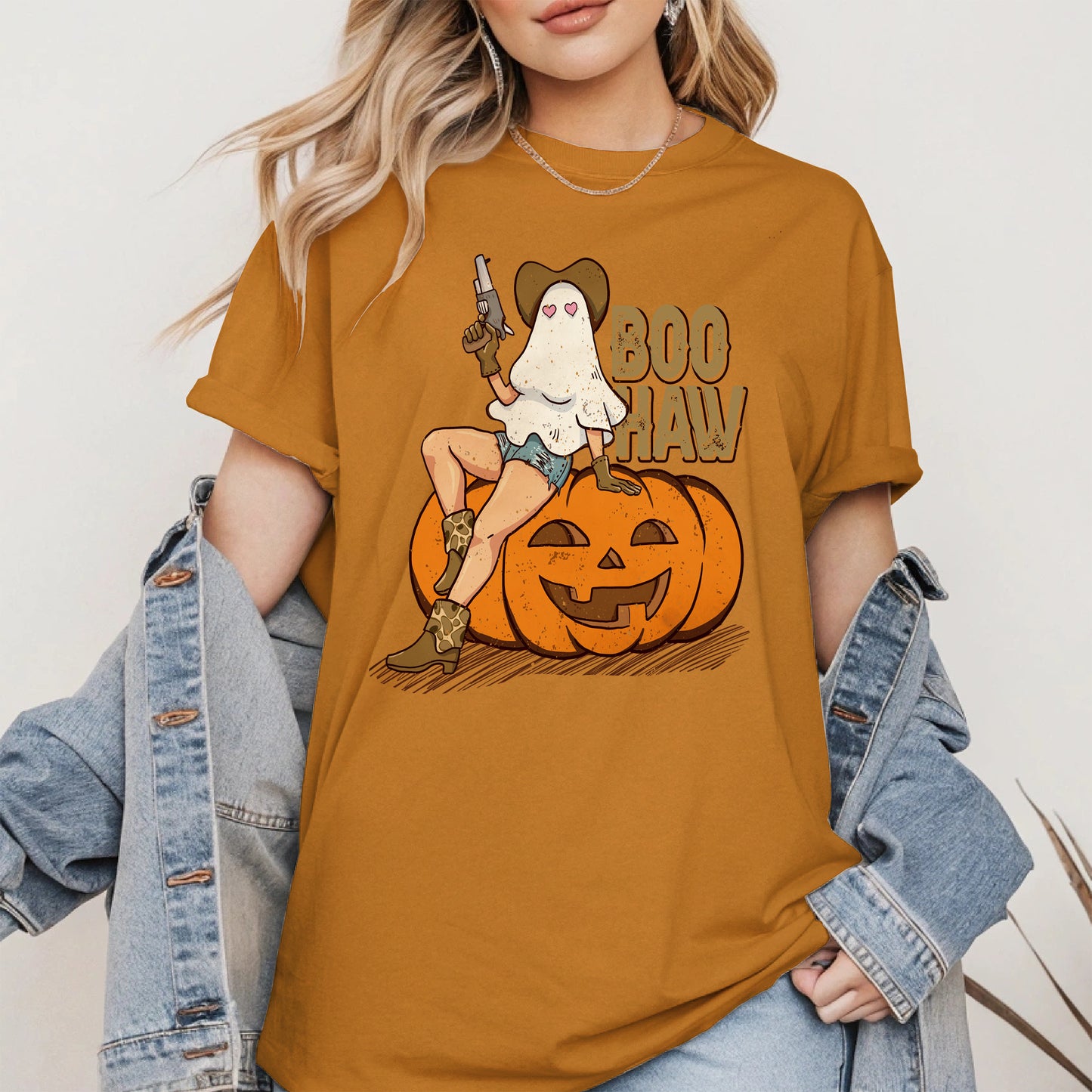 Boo Haw Halloween Cowgirl Tee