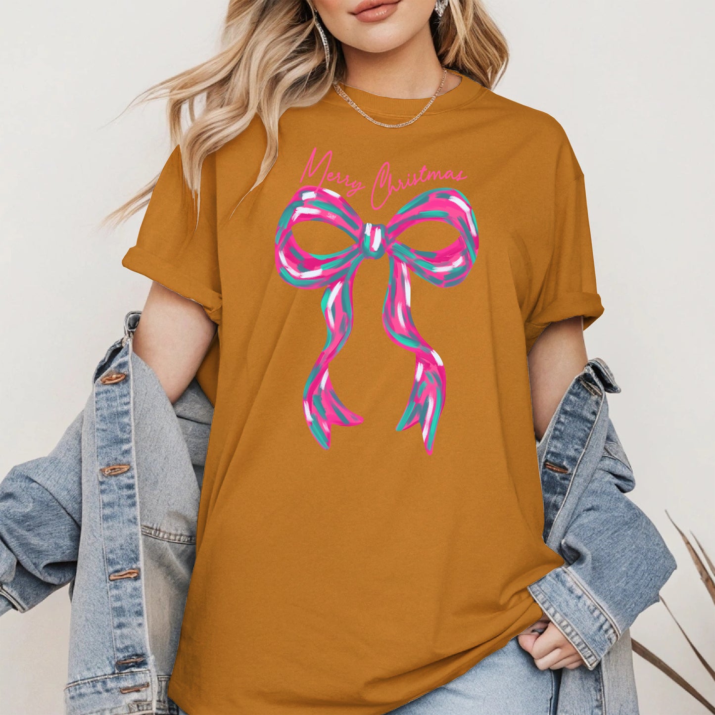 Merry Christmas Coquette Bow Shirt