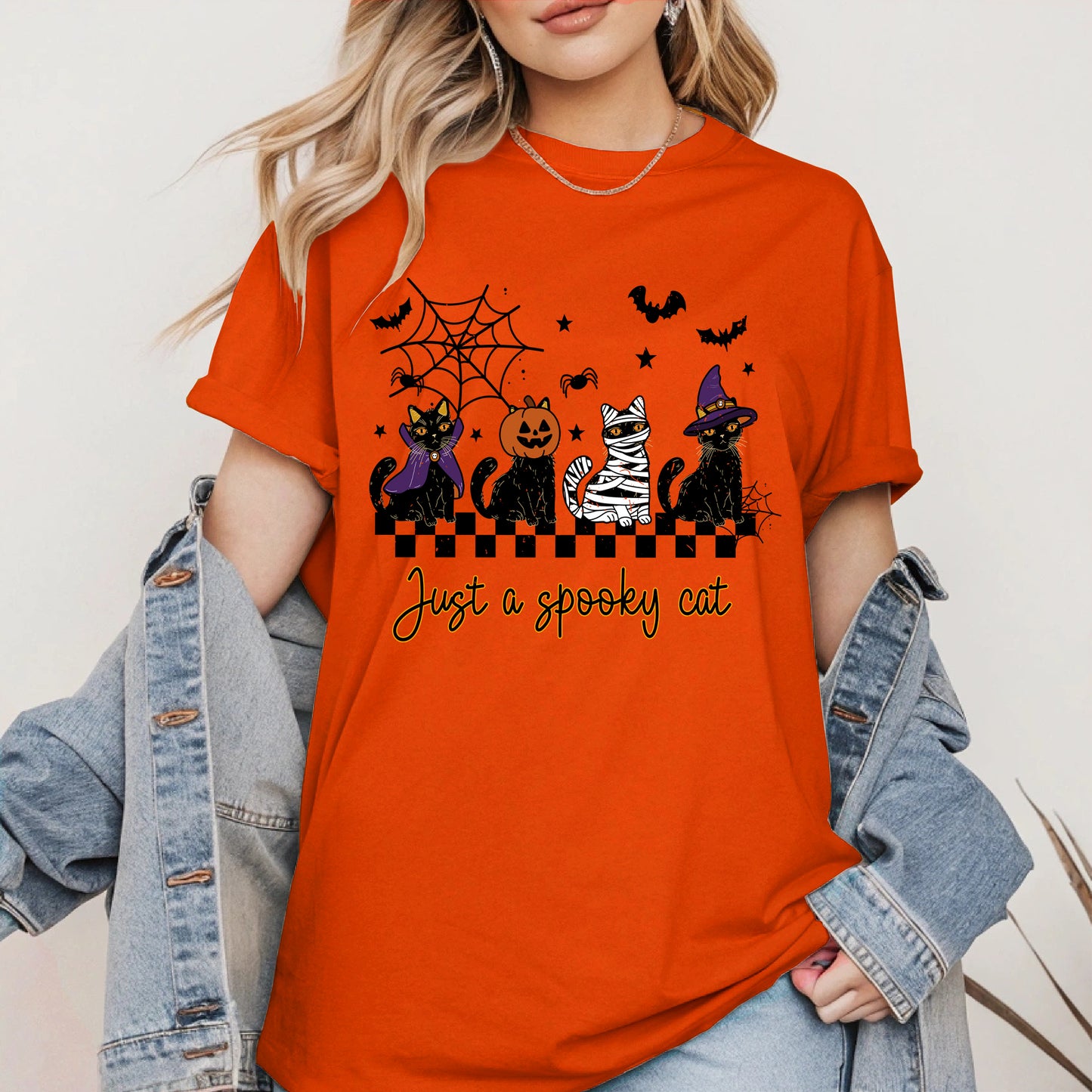Just a spooky cat halloween shirt