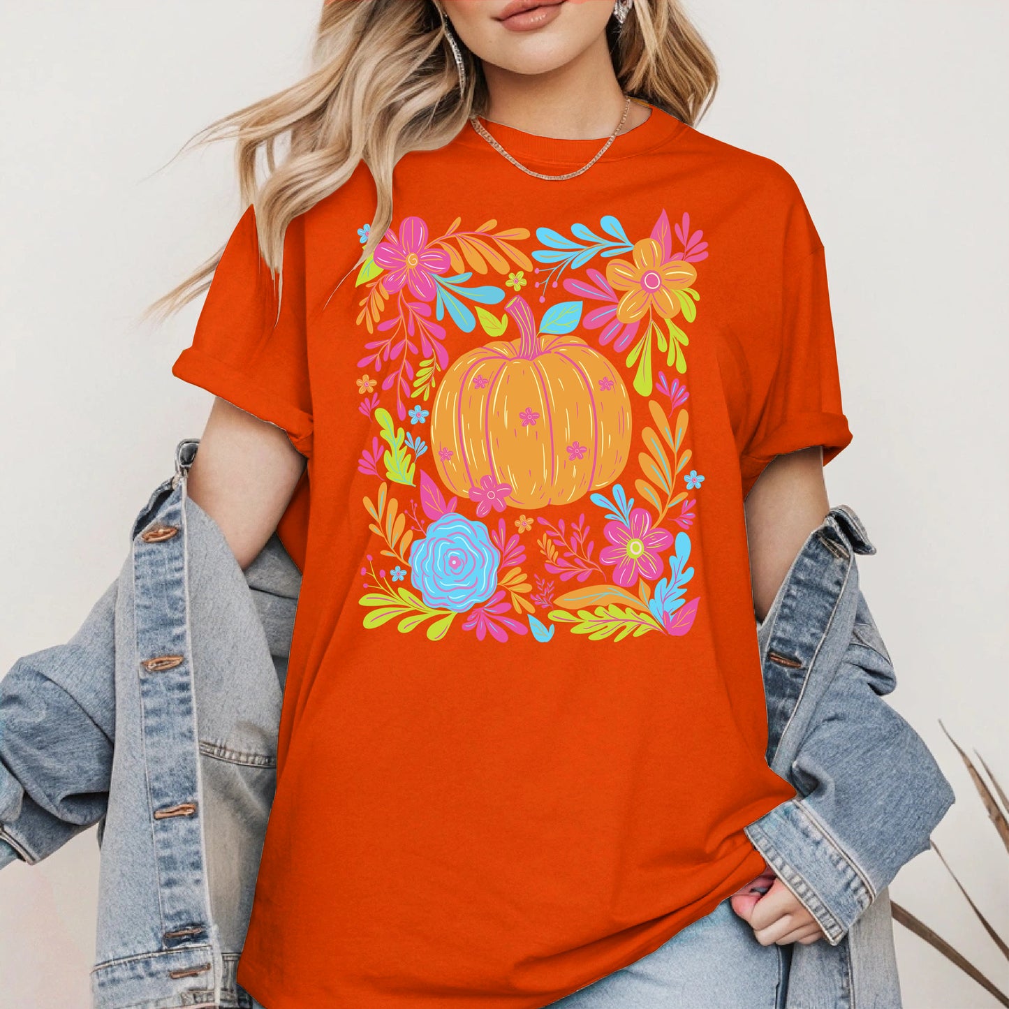 Neon Pumpkin halloween shirt