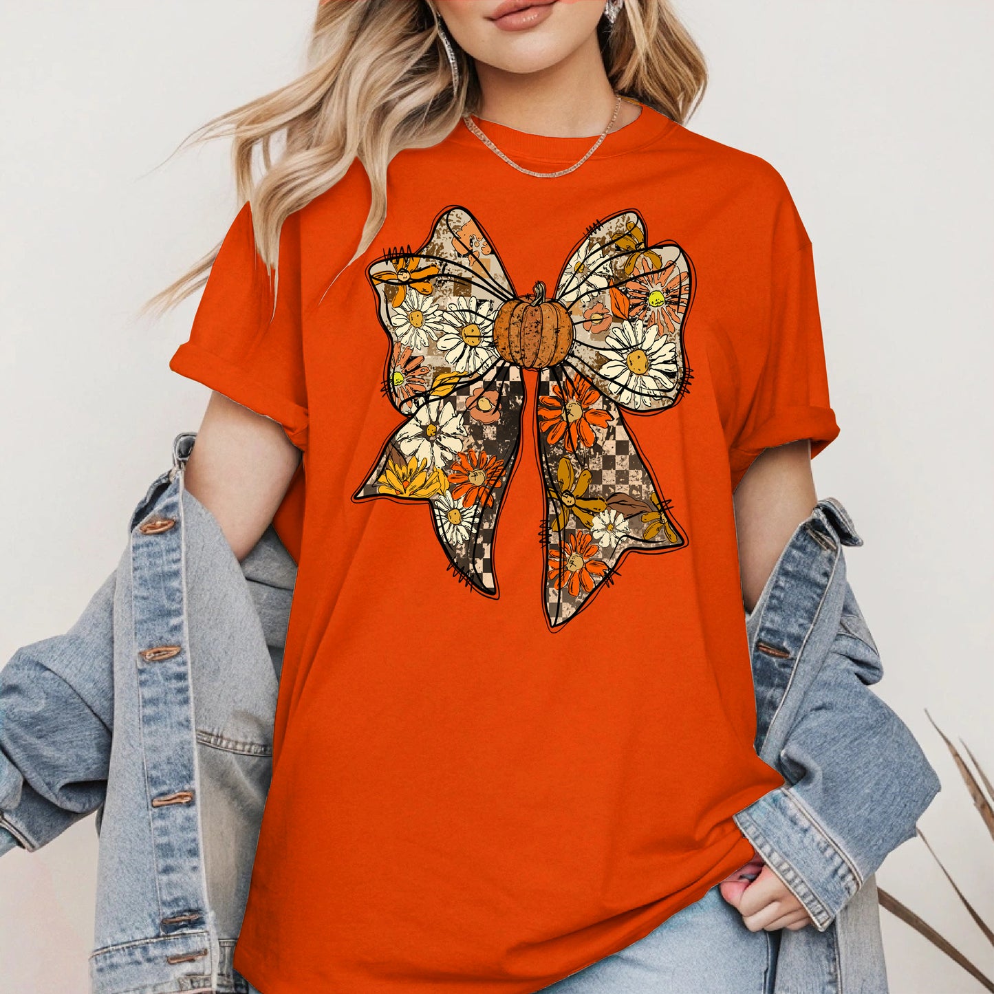 Floral Halloween Coquette Bow shirt