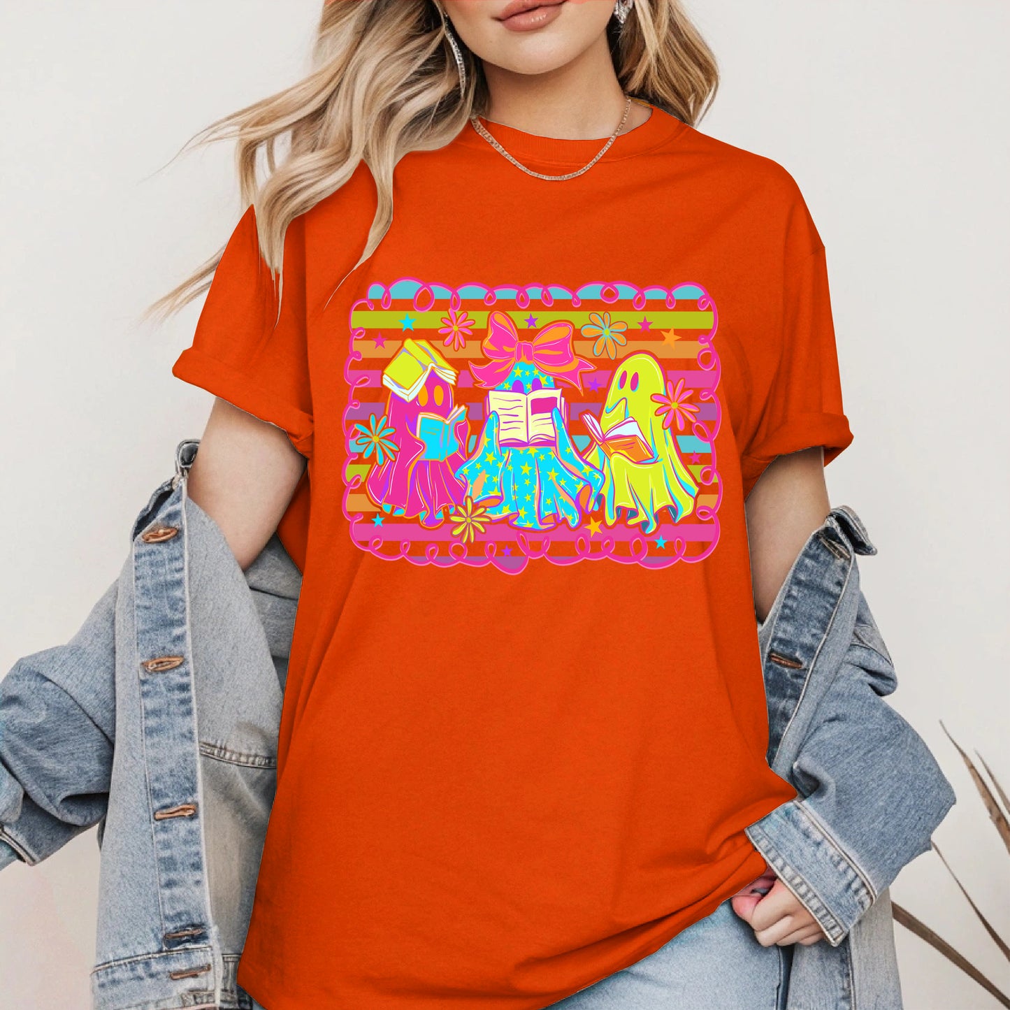 Halloween ghost book shirt and hoodle