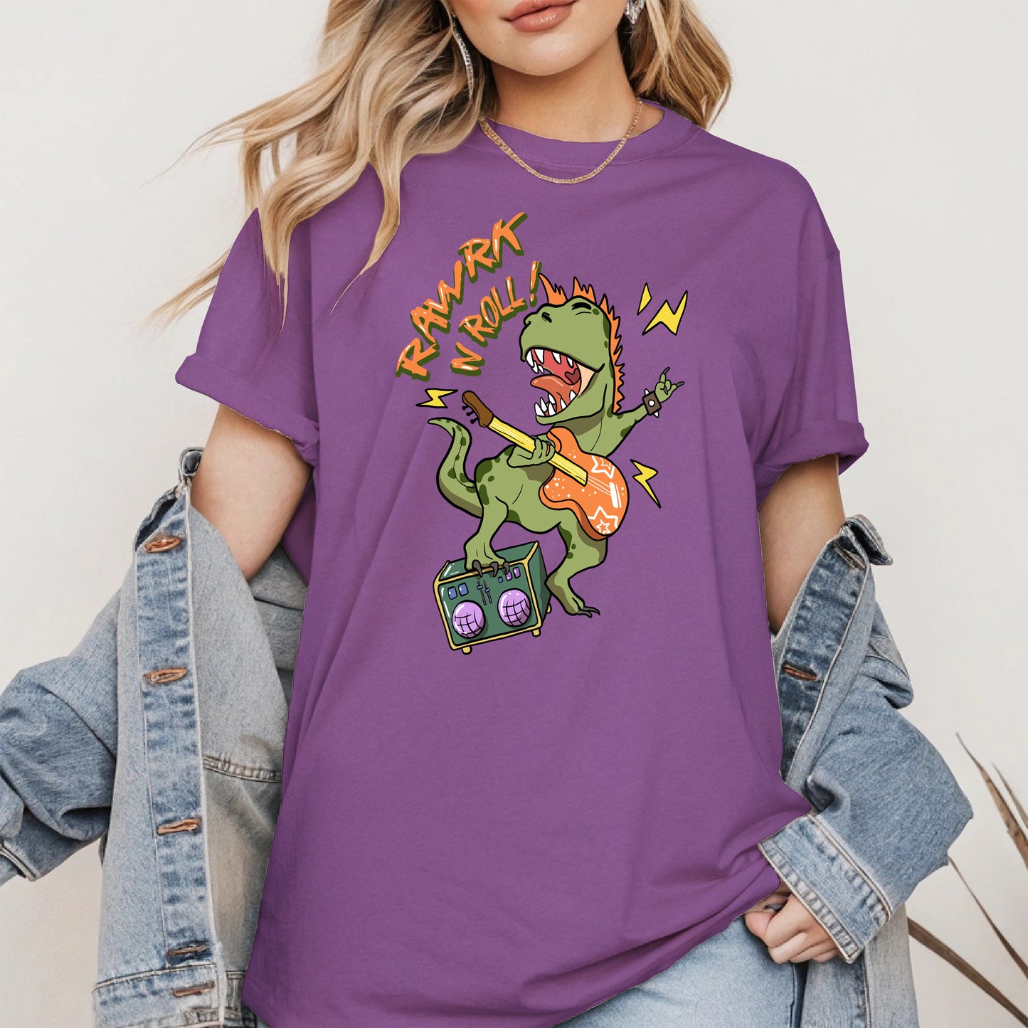 Rawrk N Roll Dinosaur Shirt
